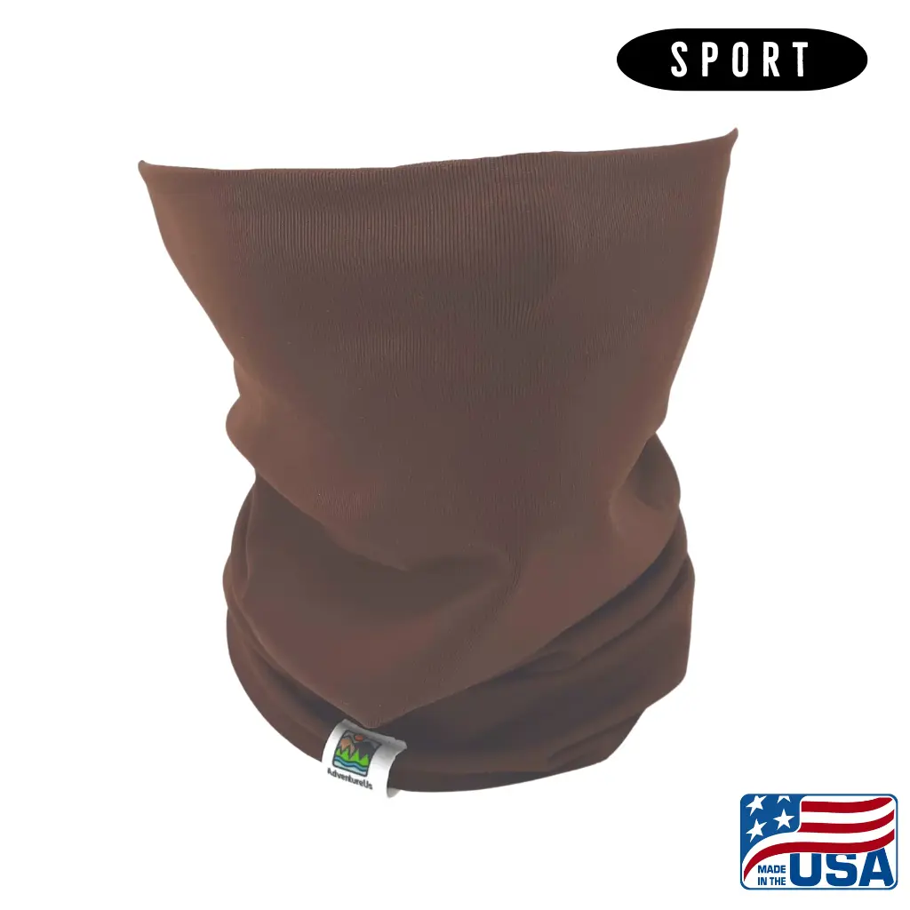 Brown - Performance Sport Neck Gaiter - Large and Extra Large Sizes