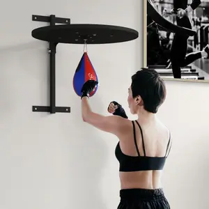 Soozier Adjustable Speed Bag Platform, Wall Mounted Punching Bag With 360-Degree Swivel For Home Fitness