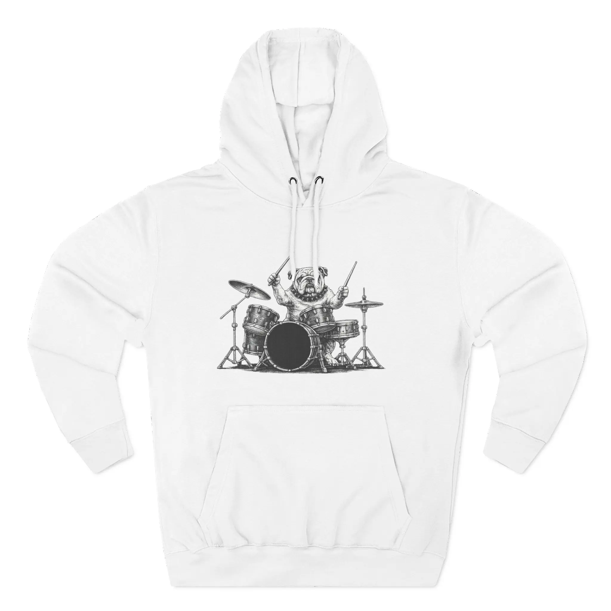 Bear Playing Drums Hoodie | Rock Music Animal Illustration