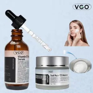 VGO Skincare Duo — Vitamin C Serum & Snail Mucin Gel Cream for Hydration & Repair