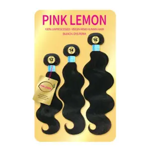 Pink Lemon Virgin Human Hair Weave 3 Bundles Body wave
