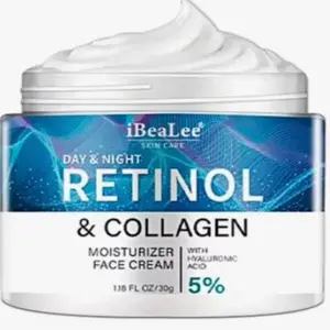 Ibealee Men's Retinol Cream 30g - Hydrating Cream with Herbal Extracts, Retinol, Hyaluronic Acid, Vitamin E. Skincare Skin Repair anti-aging formula face mask