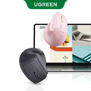 UGREEN 5.0 & 2.4G Mouse Wireless Vertical Ergonomic Mouse, Adjustable DPI Office Cordless 5 Buttons, Computer Mouse with 1000/1600/2000/4000 DPI for Windows/Mac OS etc，TikTokShopSpringGlowUp,Greenish