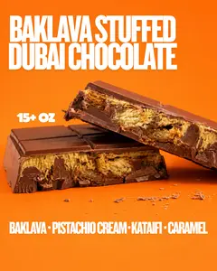 Baklava Stuffed Dubai Chocolate Bar | 15 OZ Bar Baklava Stuffed Dubai Chocolate Bar | 15 OZ Bar