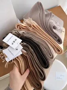 Women's Autumn Winter Casual Scarf, Solid Color Shawl, Soft Woven Thick Fabric Shawl, Loose-Fit Plain Color Accessory for Daily Wear & Warmth, Trendy Solid Shawl