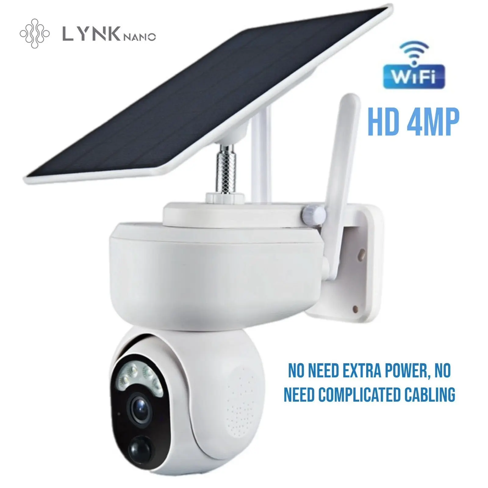 PTZ SOLAR Security 4MP HD Camera 12m AI Human Detection,2-Way Audio, Wi-Fi, APP