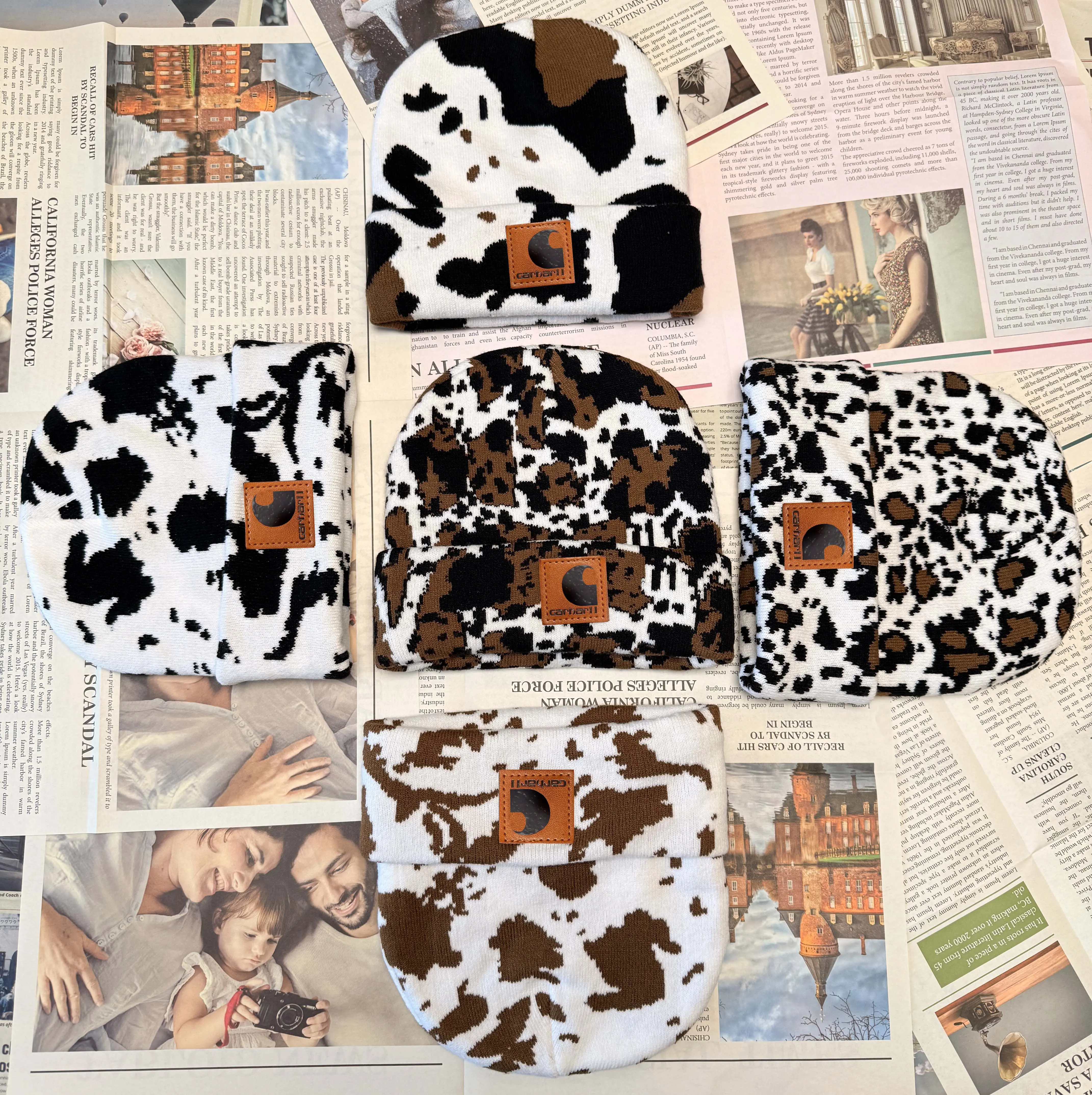 Classic Cow Print Beanie Perfect Blend of Comfort Warmth and Trendiness for Every Occasion