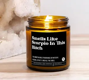 Funny Scorpio Candle | Scorpio Birthday Gift | Scorpio Star Sign Candle | Scorpio Gift for Him | Scorpio Gift for Her | Gift for Scorpio Decor Glass
