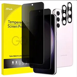 JETech Privacy Screen Protector for Samsung Galaxy S23+ / S23 Plus 5G 6.6-Inch with Camera Lens Protector, Anti-Spy Tempered Glass Film, Fingerprint ID Compatible, 2-Pack Each