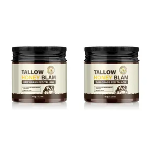 BEEF TALLOW CREAM - 100% Natural Beef Tallow + Manuka Honey, Deep Moisturizing Face & Body, Total Skin Conditioning Treatment, 2.1 oz Dry Moisturizer, Buy 1 Get 1 Free