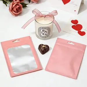 Gift Packaging Bag, Transparent Jewelry Accessory Display Bag, Reusable Zipper Holographic Packaging Bag, Hanging Hole Gift Bag