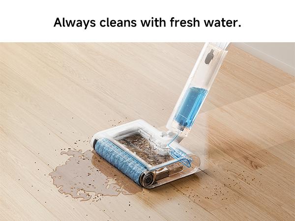 DREAME FloorX 100 Plus Cordless Electric Mop with 2 Bonus Roller Brushes, 45min Runtime, Lightweight 5.1 lbs, Dual-Tank Design, Self-Cleaning Brush