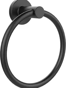 Towel Holder for Bathroom Wall Matte Black Towel Ring Stainless Steel Hand Towel Holder Heavy Duty Towel Hanger for Bath, Kitchen