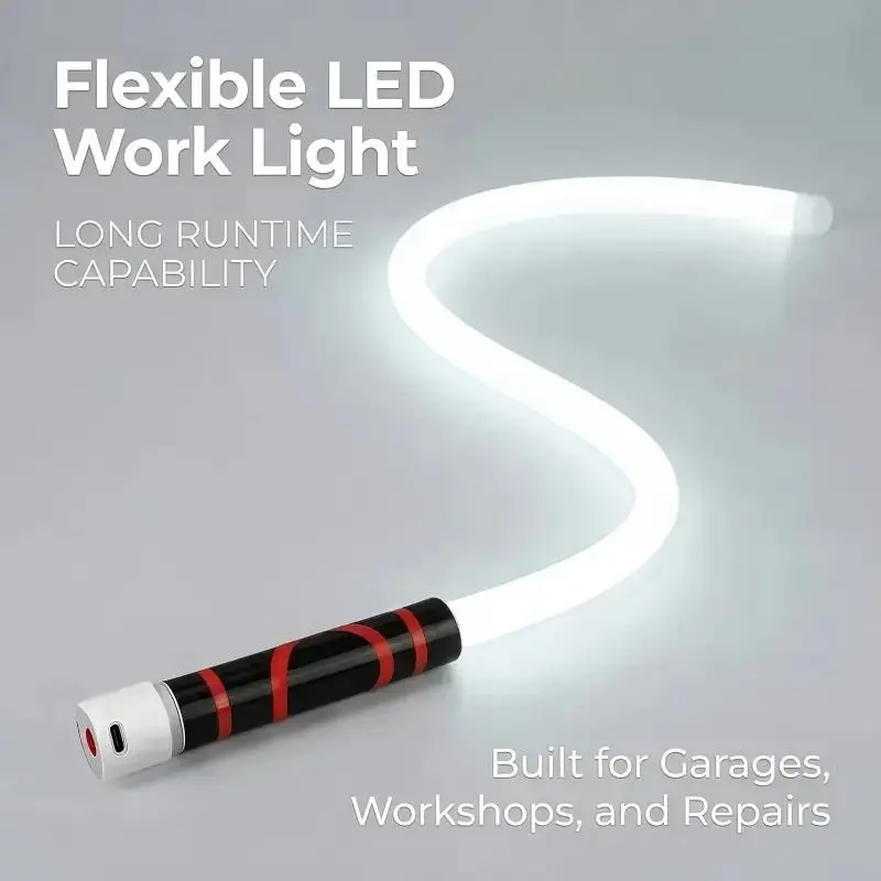 Bendable LED Flashlight Stick – 27" Flexible Rechargeable LED Work Light, High Lumen Hands-Free Inspection Light for Car Repair, Under Hood, Garage, Mechanic, DIY, Camping & Emergency Roadside