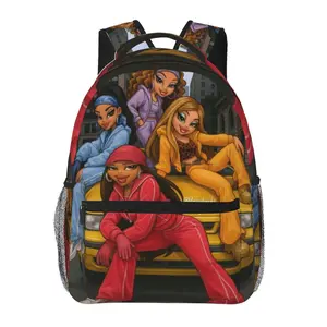 Men's Bratz Backpack Cute Lightweight Bratz fashion pixiez Laptop Backpack Casual Weekend Travel Daypack Bratz doll accessory bag for friends, colleagues, family holiday presents