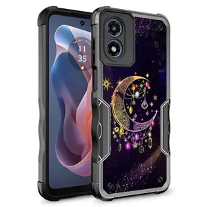 Motorola Moto G Play 2024 Case, Hybrid Dual Layer Graphic Design Pattern Heavy Duty Protection Case for Motorola Moto G Play 2024