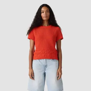 Levi's Women's Isabelle Crochet Sweater - Signal Red L