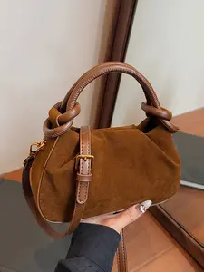 Simple and fashionable retro practical handbag, niche design temperament versatile crossbody bag, large capacity solid color casual personalized shoulder bag, suitable for shopping, work, commuting, daily outings, Commuter Bag