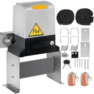 Automatic Sliding Gate Opener 1400LBS with 2 Remote Controls, Gate Operator Hardware Kit for Security, Move Speed 43ft Per Min, Electric Rolling Driveway Slide Gate Motor