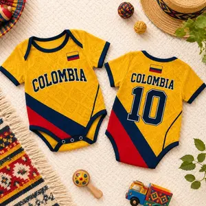 Personalized Colombia Baby Suit, Custom Name Number Soccer Baby Bodysuit, Colombia Baby Jersey Outfit, Colombian Flag Baby Shower Gift 9KZ