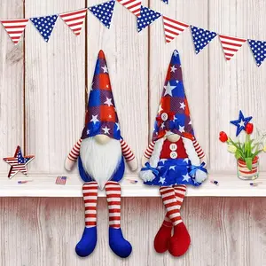 4th of July Gnomes Patriotic Couple Tomte for American Independence Day Gift Handmade Memorial Day Elf Dwarf Scandinavian Nisse Folklore Household Ornaments Home Tiered Tray Decorations