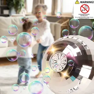 Disco Ball Bubble Machine, 12-Hole Design, Requires Aa Batteries (not Included), Ideal for Parties & Celebrations