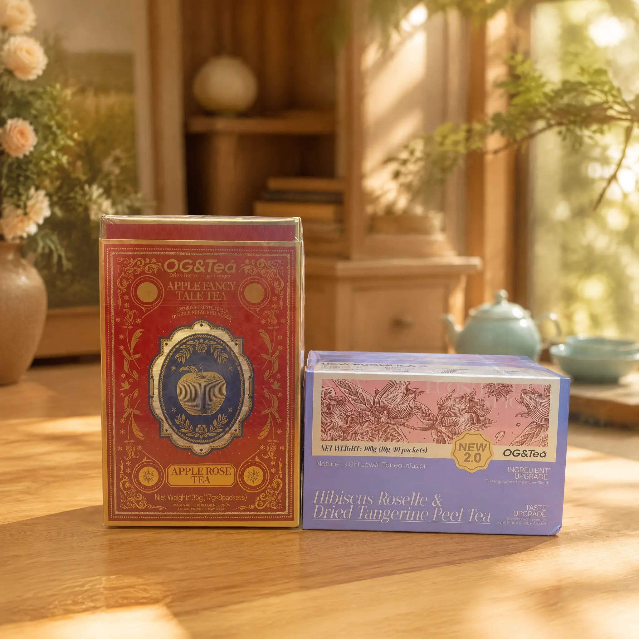 L Fields‘s Recipe 1 Carton Hibiscus Kidney Tea+1 Carton Apple Fairytale Tea