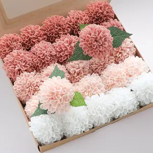 25pcs Real Looking Artificial Dahlia Flowers – Dusty Rose Foam Roses with Stems for DIY Wedding Bouquets, Bridal Centerpieces, Floral Decor & Home Decoration