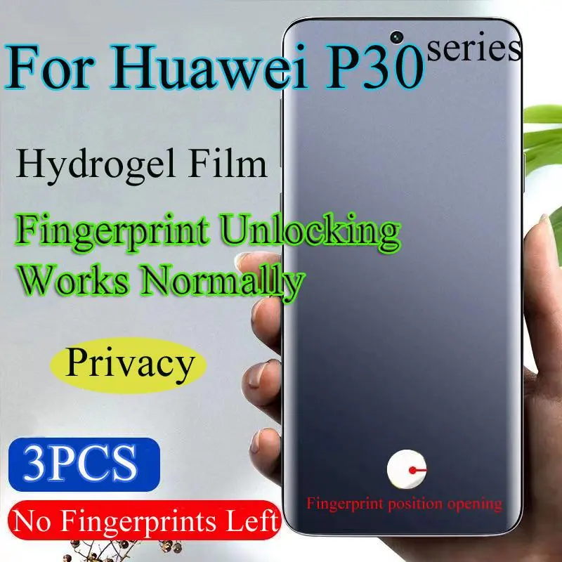 P30Pro Soft Screen Protector For Huawei P30 Pro Privacy Hydrogel Film P30Pro Fingerprint Unlocking Works Normally Soft