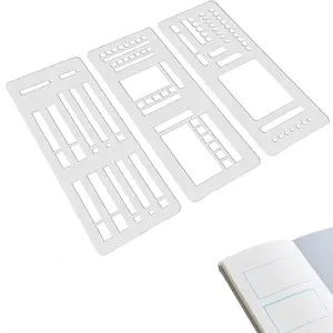 3PCS  Handmade Flexible Record Templates Set, Planner Templates for Drawing and Stamping, Diary Calendar Scrapbook DIY Craft Supplies