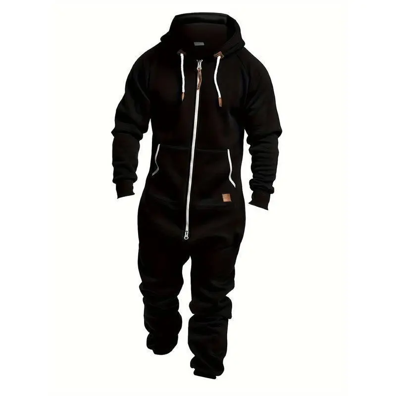 2025 Fall/Winter Men's Hooded Fleece Onesie for Fashion and Casual Clothing, Dandy Activewear, Athletic