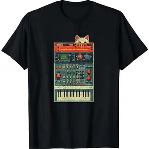 Analog Vintage Synthesizer Cat Lover Electronic Synth T-Shirt