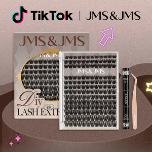Miss Bella Kit l JMS&JMS Portable Classic 8-18mm Volume D-Curl Eyelash Cluster DIY Lash Extensions at Home Makeup Cosmetic Cat Eye No Remover