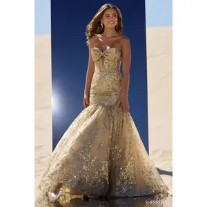 Sherri Hill Strapless Mermaid Dress with Bow 56775