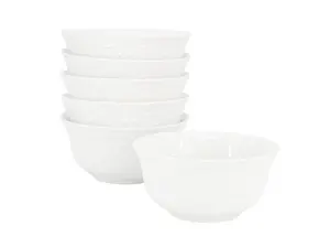 Elama Henryi 6 Piece 6.1 Inch Porcelain Bowl Set in White