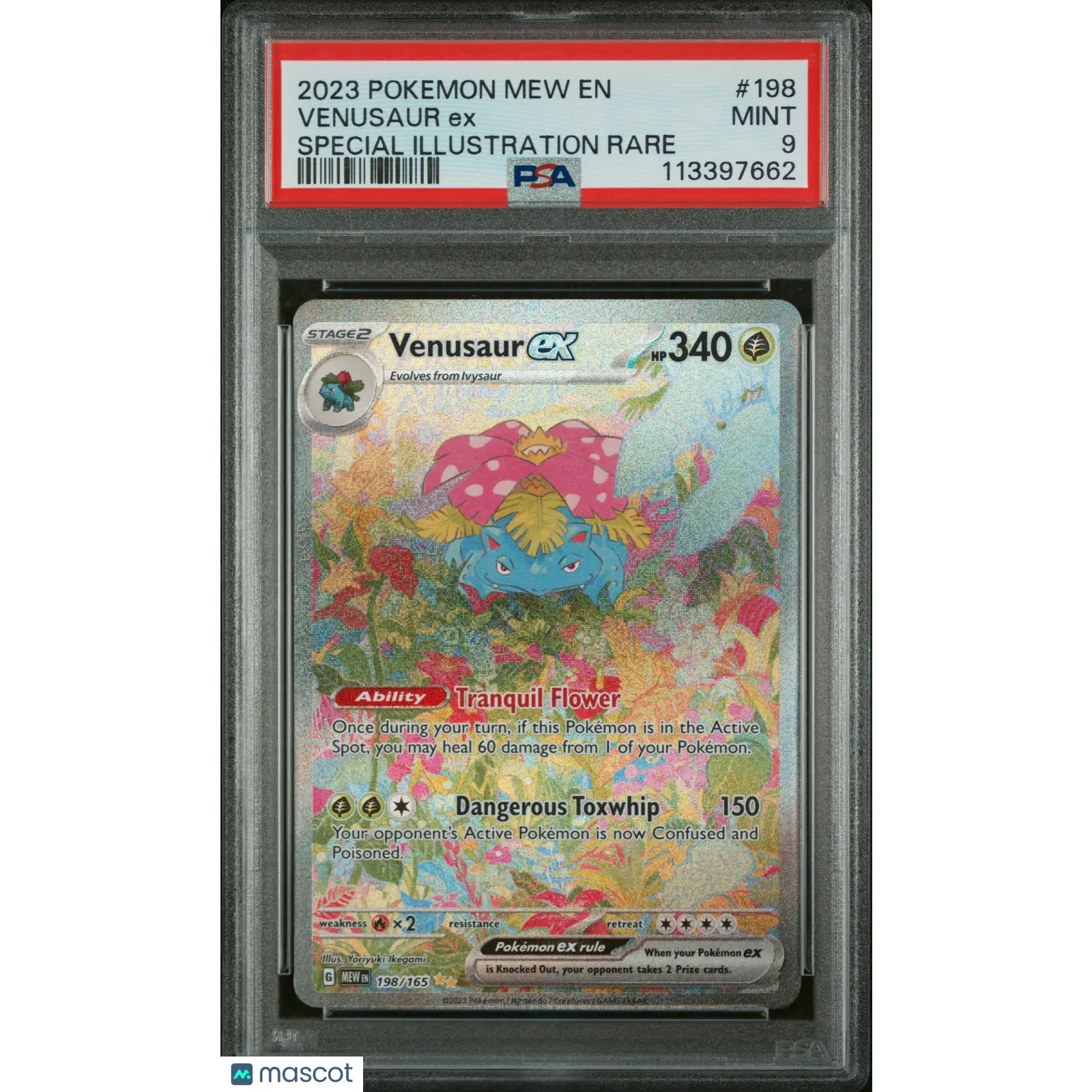 2023 Pokemon Mew EN-151 Venusaur EX #198 9 Special Illustration Rare