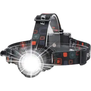 BORUIT RJ-2166 Super Bright White LED Headlamp, Head-Mounted Portable Multi-Mode Headlamps, 3-Mode Adjustable IPX4 Waterproof Head Torch for Running, Camping, Head-Mounted Headlamps