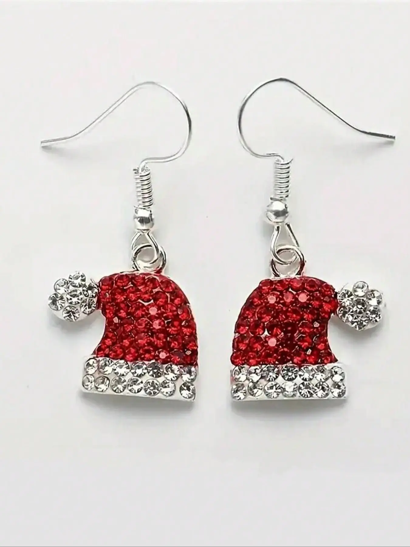Cute Christmas Hat Earrings, Deer Christmas Hat Artificial Zircon Studs, Women's Adorable Christmas Night Accessories
