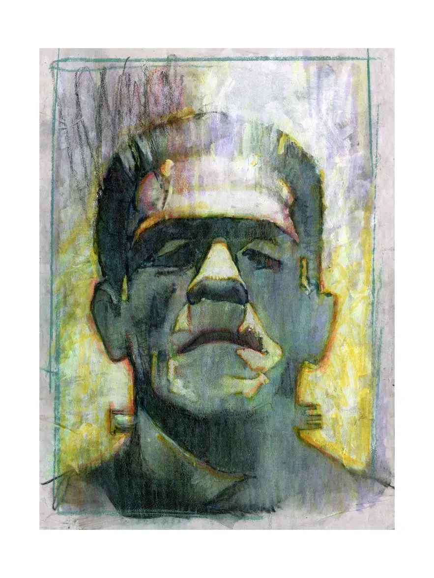 Frankenstein's Monster Bill Sienkiewicz SIGNED NYCC 2025 Paper Print Limited Edition of 25 - Artist Proof Edition