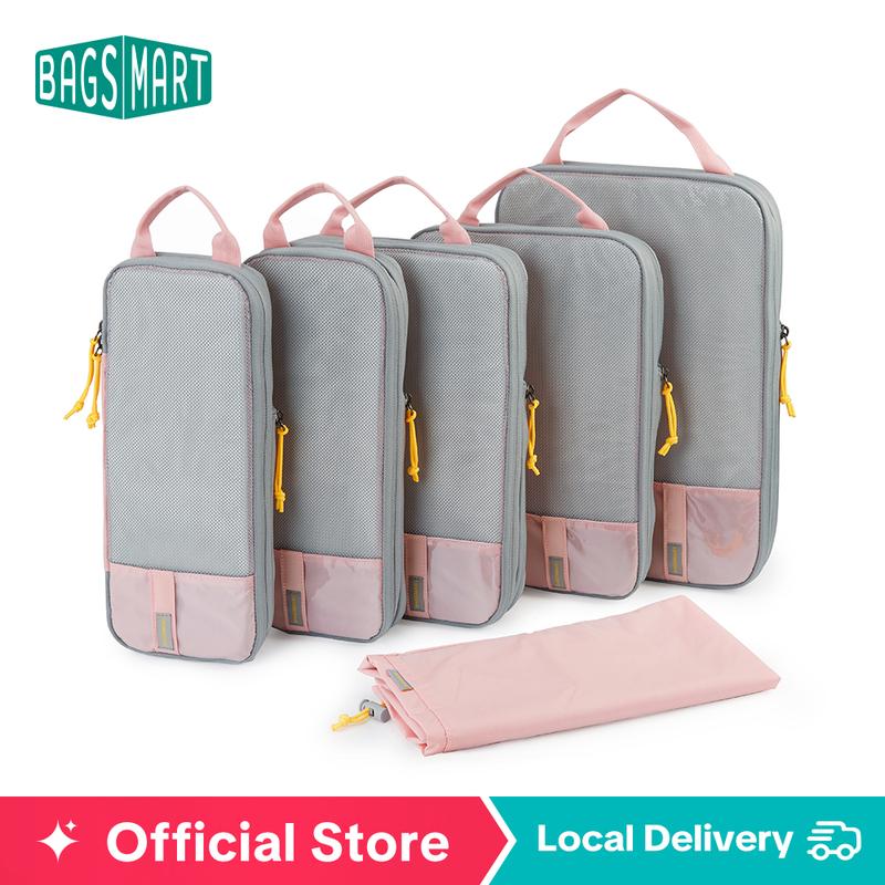 BAGSMART Compression Packing Cubes for Suitcases - 6 Set Travel Organizer Polyester Cubes for Luggage Organization TikTokShopHolidayHaul