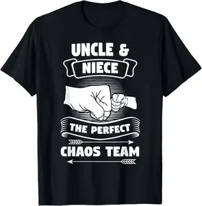 100% Cotton Uncle Niece A Perfect Chaos Team Godfather Gift T-Shirt