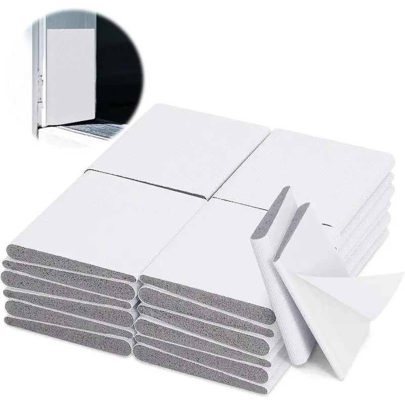 24 Count  Foam Weather Stripping Door Corner Seal, Self-Adhesive Draft Stopper for Exterior Front Door, Door Gap Filler for Weather Protection, Light Blocking and Noise-Reduction (White)