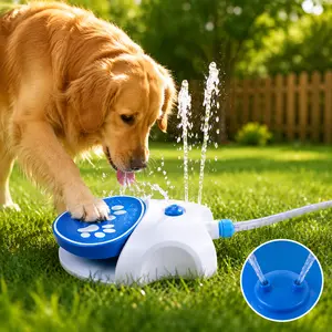 Interactive Paw Activated Dog Water Fountain for Backyard, 2 Modes Outdoor Step-On Water Dispenser with 160cm Hose & Universal Faucet Connectors, Summer Cooling Interactive Splash Toy for Small Medium Large Dogs