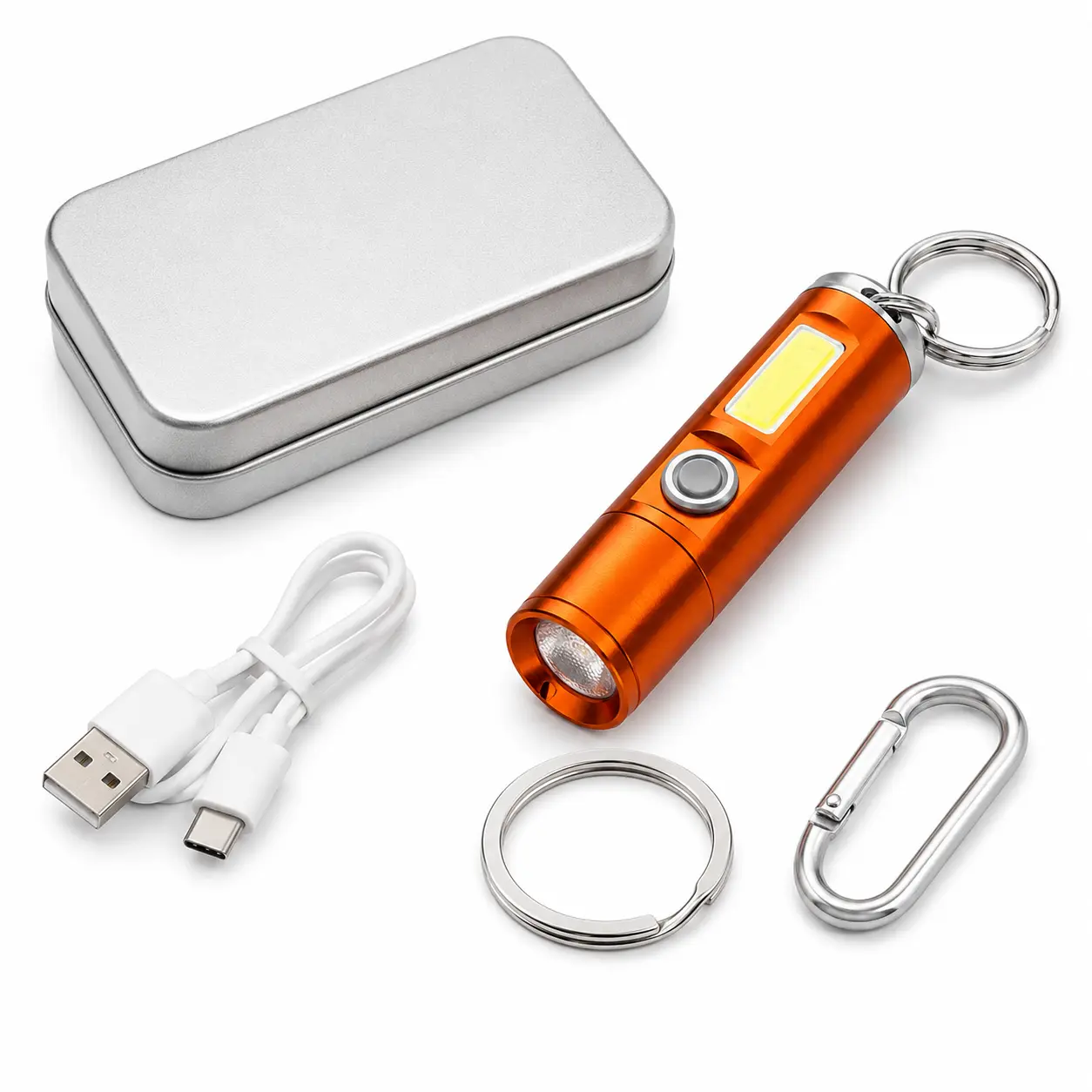 2026 New Mini Aluminum Alloy White Laser Flashlight - USB Rechargeable, Built-in Battery, Zoomable Torch with 395nm UV Detection, Pocket-Sized Portable Tool in Metal Gift Box, OutdoorTok Trending EDC Essential for Camping, Pet Stain Detection