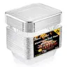 Disposable Aluminium Foil Pans with Foil Covers Set (25-Pack) - 9x13in Extra Thick Rectangular Half Size Deep Cookware, Durable Even-Cook Surfaces for Baking, Serving, Home & Commercial Use