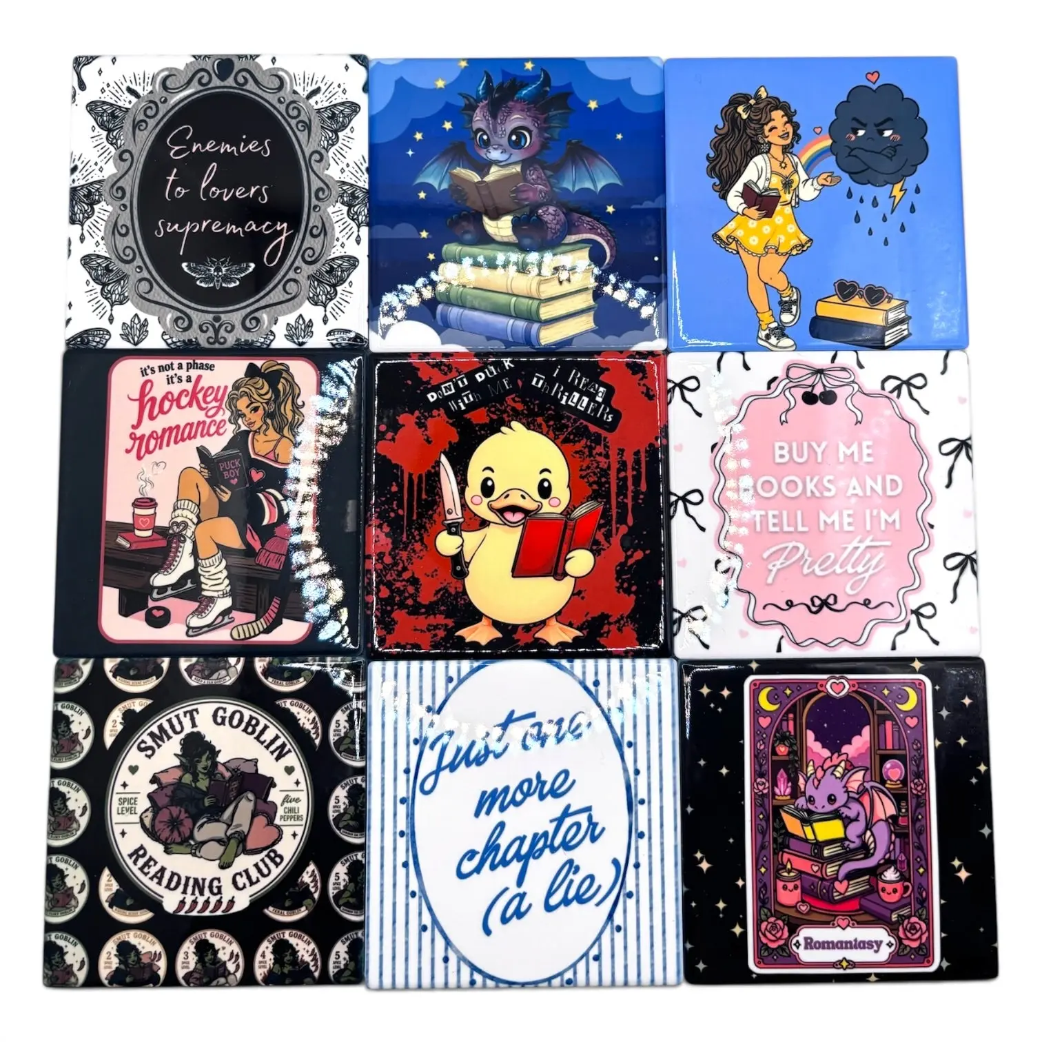 Bookish Build your own Coaster Set or Display Tiles (single coasters) Bookish Build your own Coaster Set or Display Tiles (single coasters)