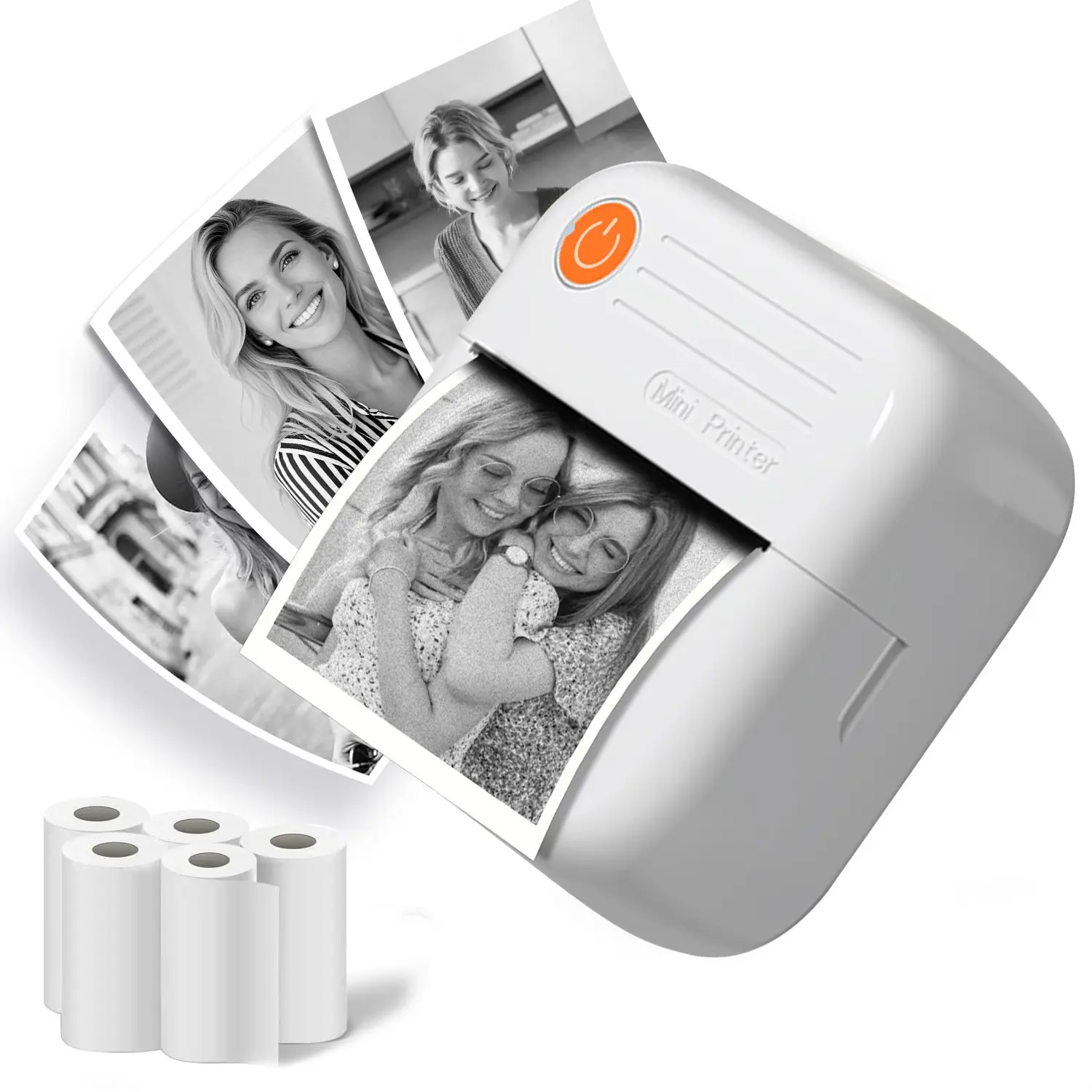 Portable wireless photo printer, rechargeable instant photo paper printer, compatible with iPhone and Android, perfect for shooting events, Mini Picture Printer