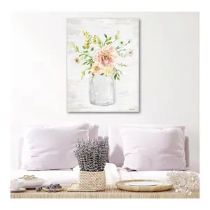 Courtside Market Spring Floral Bouquet Blush 20x24 Canvas Wall