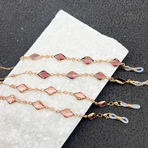 Diamond crystal women's eyeglass chain, gold-plated sunglasses chain, reading glasses frame, gift for her