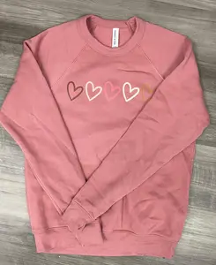 Lovie Apparel Multi Heart Crewneck - Mauve